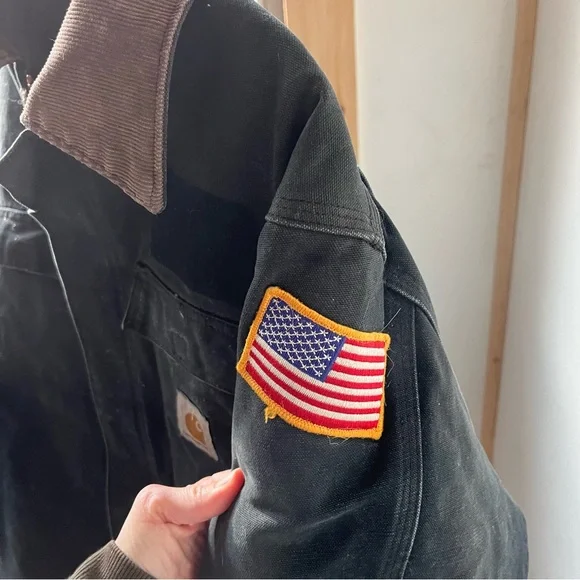 Vintage Carhartt Barn Chore Coat Size XL Black